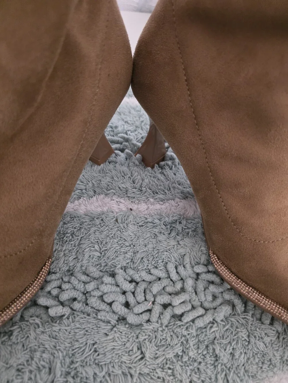 Over-the-Knee Suede Stretch Boots in Brown